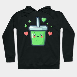 Green Smoothie Drink for Healthy Diet | Kawaii Cute Food Art for Vegans Hoodie